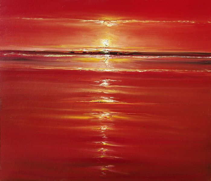 Red on The Sea painting - Ioan Popei Red on The Sea art painting